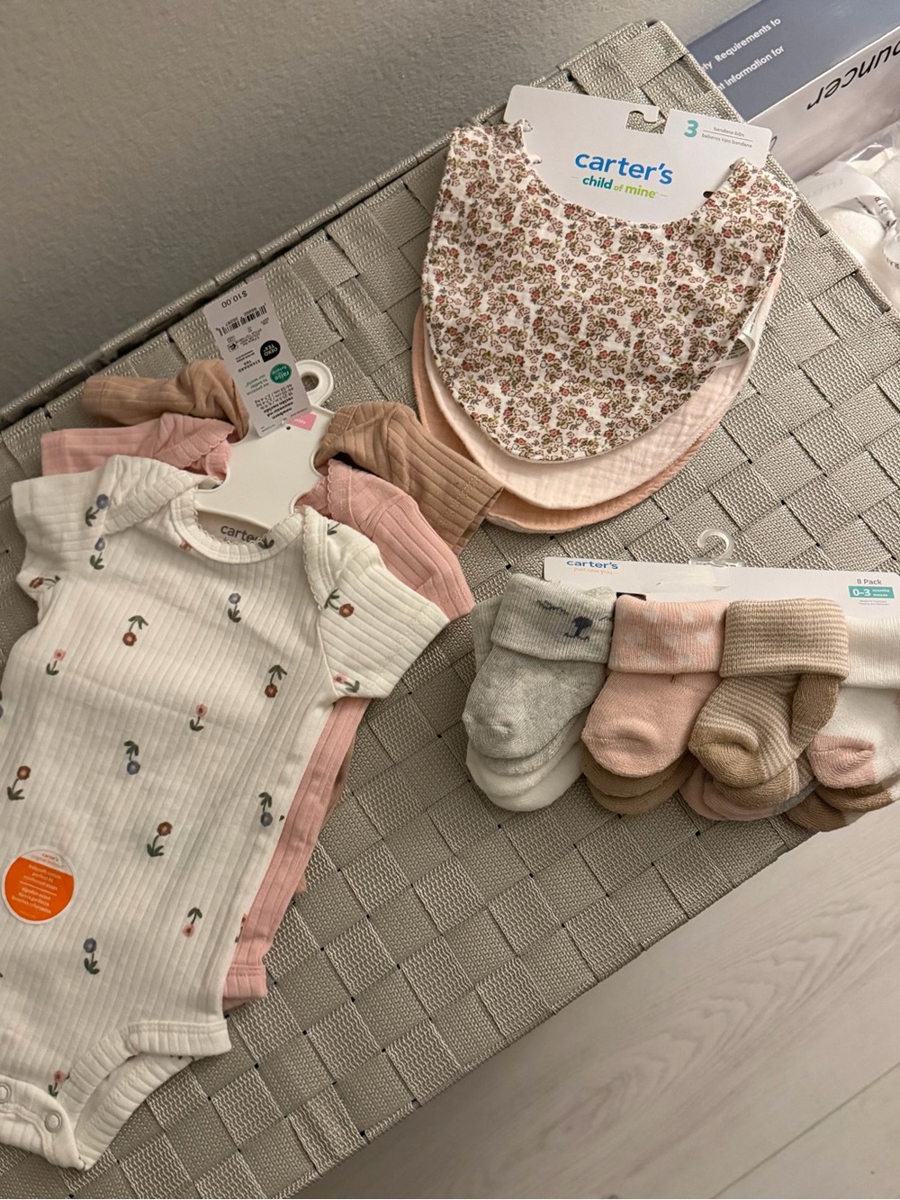 Carter's Newborn Onesies with Bibs and Socks